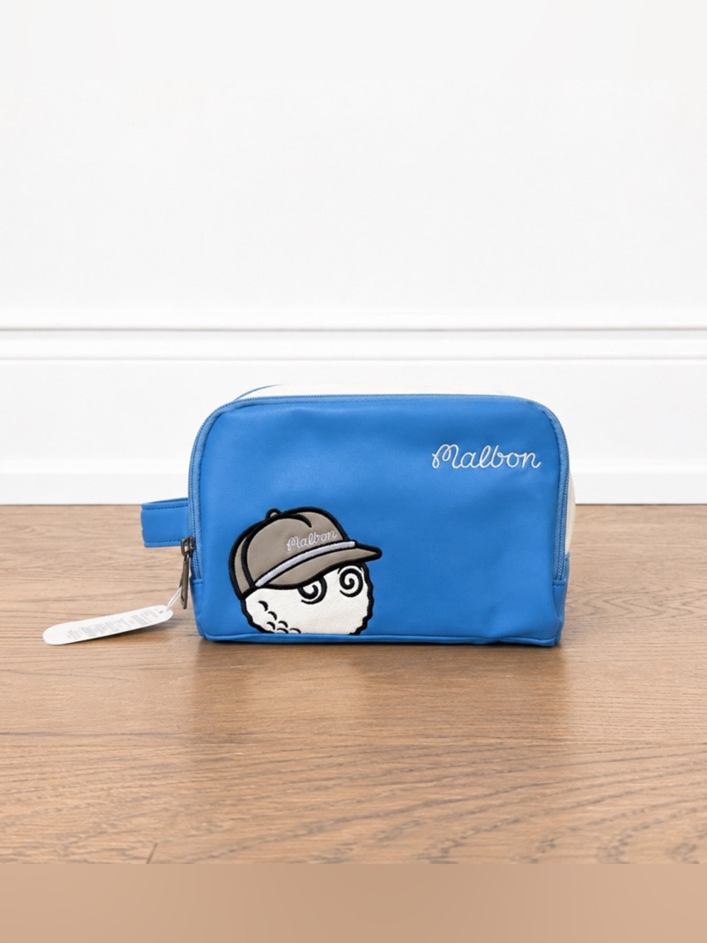 Malbon Golf Pouch | PU Leather | Lightweight Travel & Toiletry Bag/BLUE